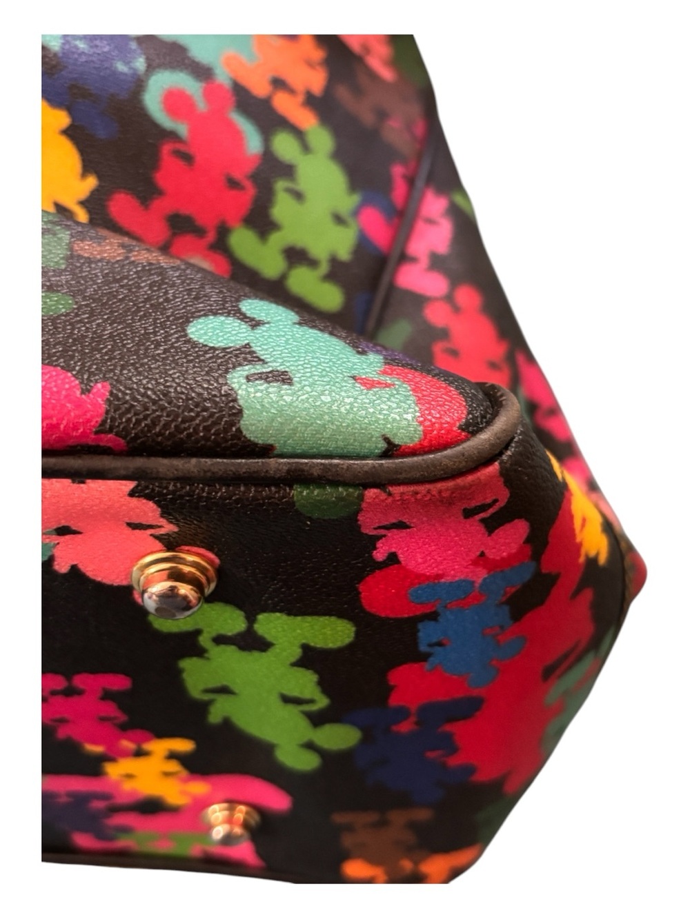 Dooney & Bourke Disney Parks Black Multicolor Mickey Silhouette Tote - Picture 8 of 16